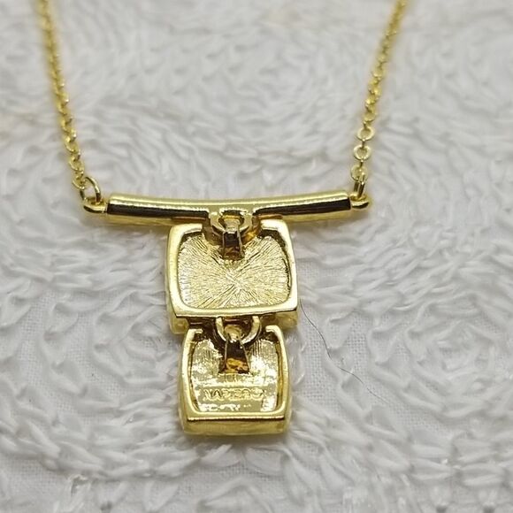 Napier Set Earrings Necklace Square Cream Gold Necklace Earrings - Picture 8 of 10